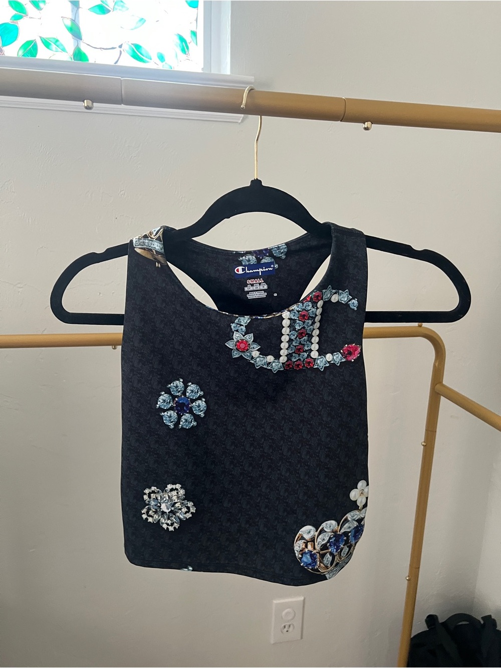 Champion Black Embellished Sports Bra Tank